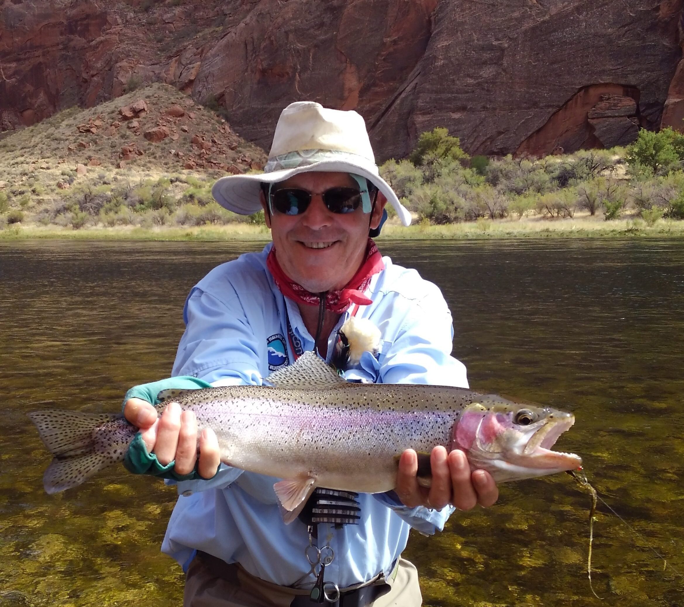 Angler fighting a fish on the Colorado River
